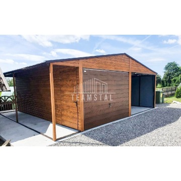 GARAŻ BLASZANY 6m x 6m poziom - dwuspad 2x Brama... - Garaże i wiaty - Płock - zdjęcie 9