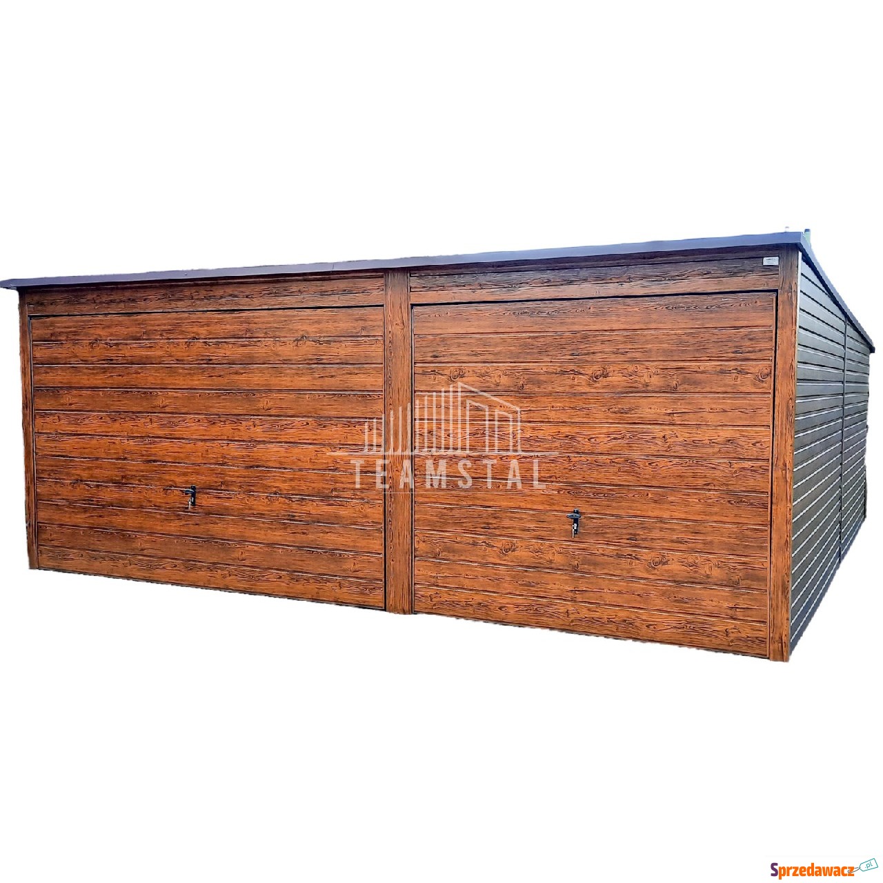 Garaż Blaszany 6m x 6m - spad tył...