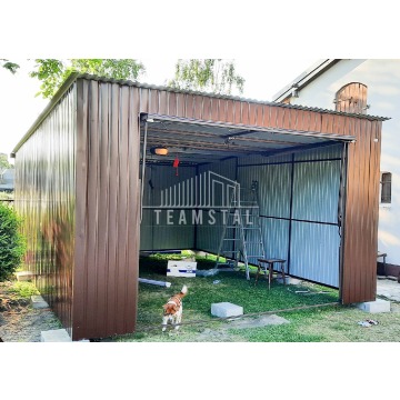 Garaż Blaszany 4m x 6m  spad tył - Brama uchylna... - Garaże i wiaty - Katowice - zdjęcie 2