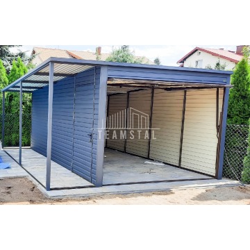 Garaż Blaszany 3m x 5m + wiata 1m. - spad tył... - Garaże i wiaty - Malbork - zdjęcie 9