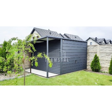 Garaż Blaszany 3m x 5m + wiata 1m. - spad tył... - Garaże i wiaty - Malbork - zdjęcie 4