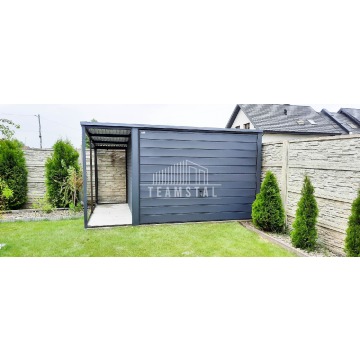 Garaż Blaszany 3m x 5m + wiata 1m. - spad tył... - Garaże i wiaty - Malbork - zdjęcie 3