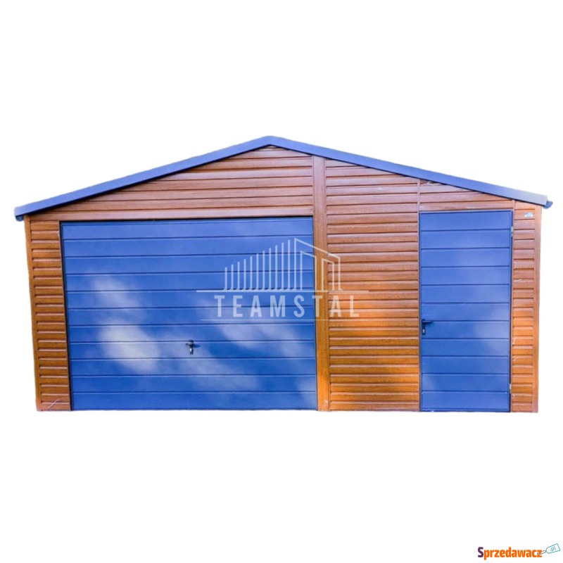 Garaż Blaszany 5m x 6m - dwuspad - Brama + drzwi... - Garaże i wiaty - Nowogard