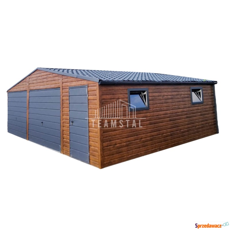 GARAŻ BLASZANY 8m x 7m  - 2x Brama...