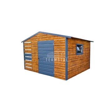 SCHOWEK - Domek ogrodowy 3m x 3m + Wiata 1m. dwuspad - drzwi - drewnopodobny TS325 3x3