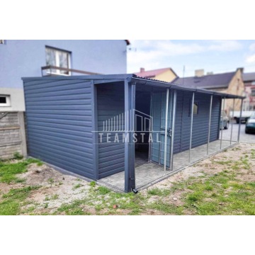 Garaż Blaszany 3,3m x 7m spad w bok Brama - wiata... - Garaże i wiaty - Kalisz - zdjęcie 2