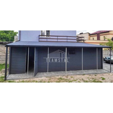 Garaż Blaszany 3,3m x 7m spad w bok Brama - wiata... - Garaże i wiaty - Kalisz - zdjęcie 4