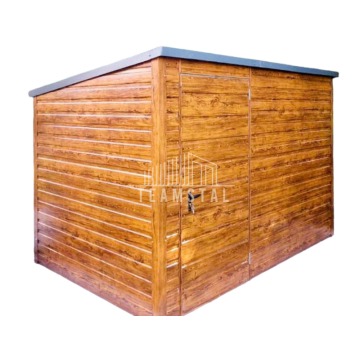 SCHOWEK - Domek Ogrodowy 2m x 1,5m spad w tył - drzwi - drewnopodobny jasny orzech TS379 2x1,5