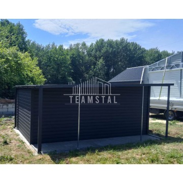 GARAŻ BLASZANY 3m x 5m + wiata 1m. - spad tył... - Garaże i wiaty - Radom - zdjęcie 4