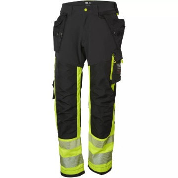Męskie spodnie robocze Helly Hansen ICU Pant CL 1 odblaskowe - czarno-żółte, rozmiar C56