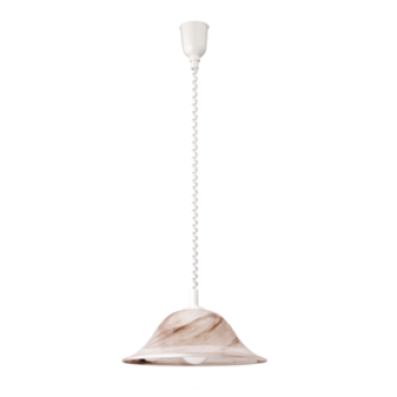 Lampa wisząca zwis Rabalux Alabastro 1x60W E27 tabacco/biały 3954