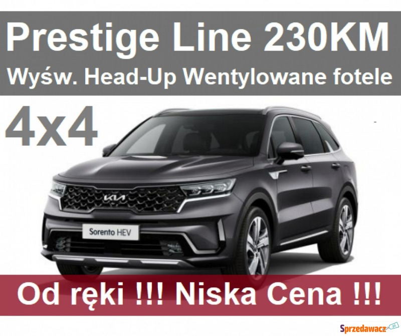 Kia Sorento  SUV 2023,  1.6 hybryda - Na sprzedaż za 232 086 zł - Szczecinek