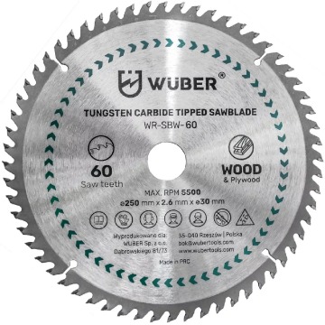 Tarcza widiowa Wuber Tools WR-SBW-60 250 mm do drewna