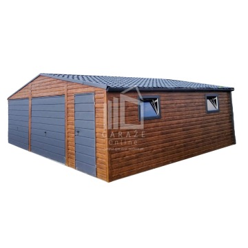GARAŻ Blaszany  8m x 7m dwuspad 2x Brama drzwi 2x okno Rynny Blachodach  ID271