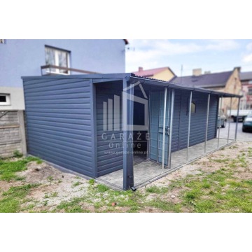 GARAŻ BLASZANY 3,5m x 7m spad w bok Brama uchylna... - Garaże i wiaty - Wisła - zdjęcie 2