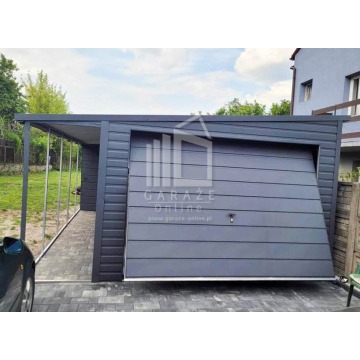 GARAŻ BLASZANY 3,5m x 7m spad w bok Brama uchylna... - Garaże i wiaty - Wisła - zdjęcie 5