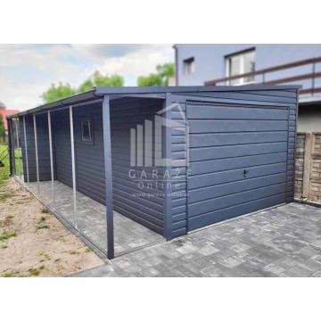 GARAŻ BLASZANY 3,5m x 7m spad w bok Brama uchylna... - Garaże i wiaty - Wisła - zdjęcie 3