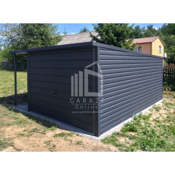 Garaż Blaszany 3m x 5m + wiata 1m. - spad tył... - Garaże i wiaty - Braniewo - zdjęcie 2
