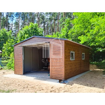 GARAŻ BLASZANY 3m x 6m poziom - dwuspad - Brama... - Garaże i wiaty - Koszalin - zdjęcie 4