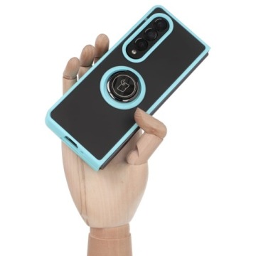 Etui Bizon Case Hybrid Ring do Galaxy Z Fold4, błękitne