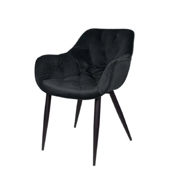Krzesło tapicerowane Algi czarny