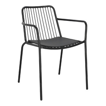 Krzesło Bill Arm czarne z poduszką