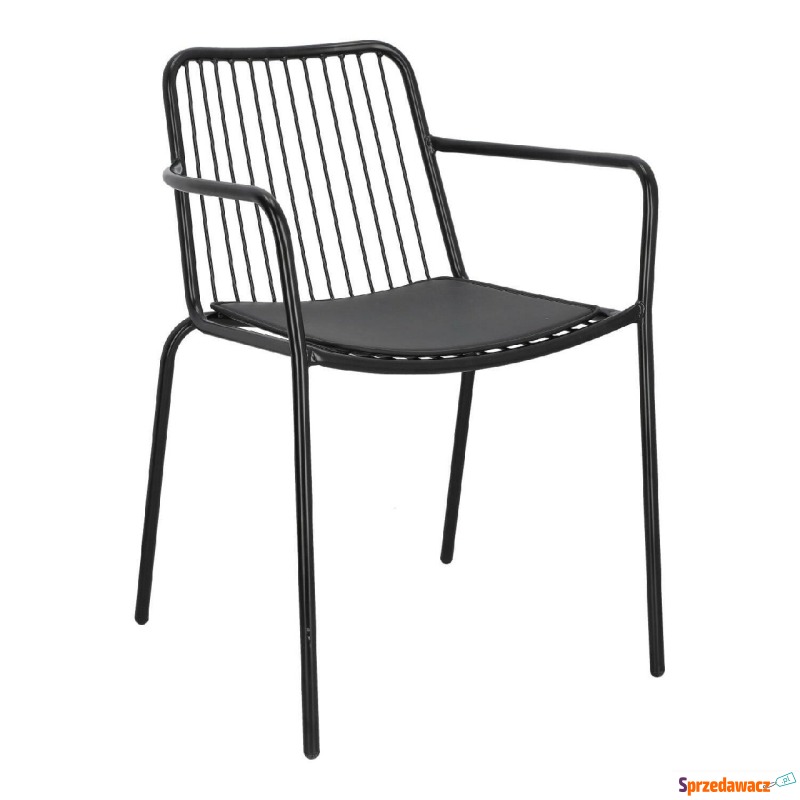 Krzesło Bill Arm czarne z poduszką - Krzesła kuchenne - Żagań