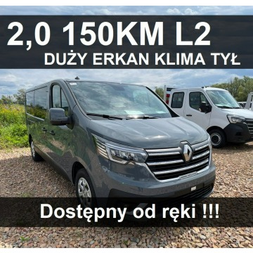 Renault Trafic - L2 150KM 2,0  Klima tył  Full Led Duży Ekran Dostępny od ręki 2190zł