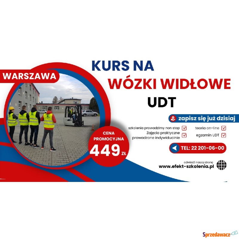 Kurs na wózki widłowe Warszawa. Cena promocyjna - Szkolenia, kursy stacjonarne - Warszawa