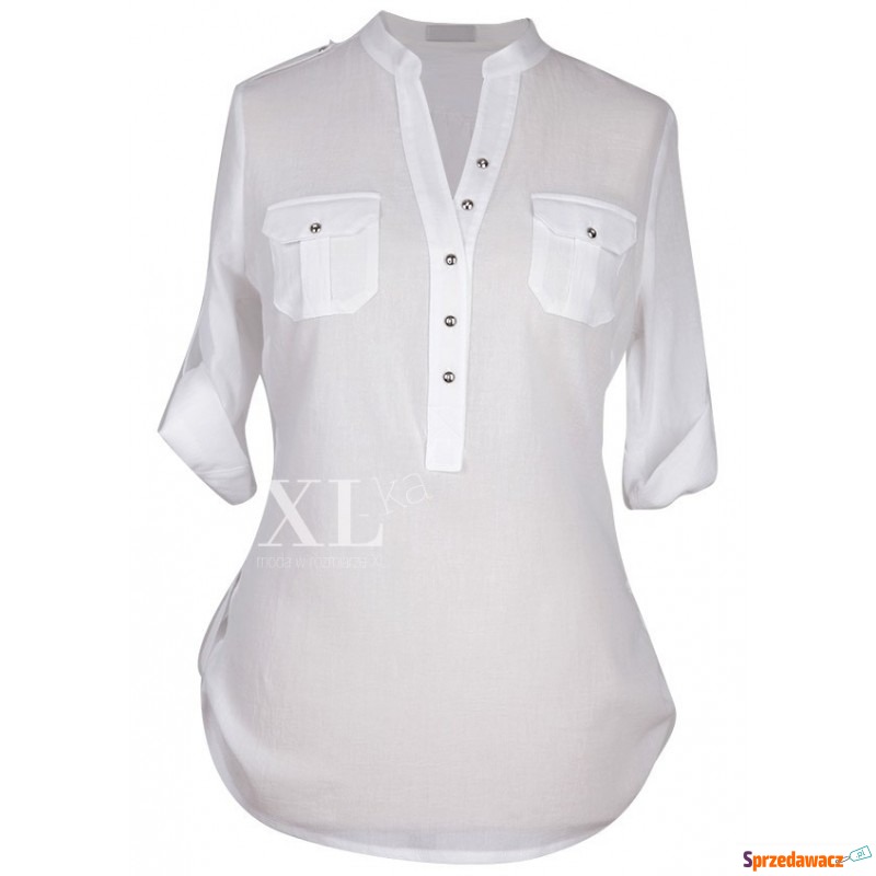 Biała bluzka wizytowa plus size - IDA - Bluzki, koszule - Sosnowiec