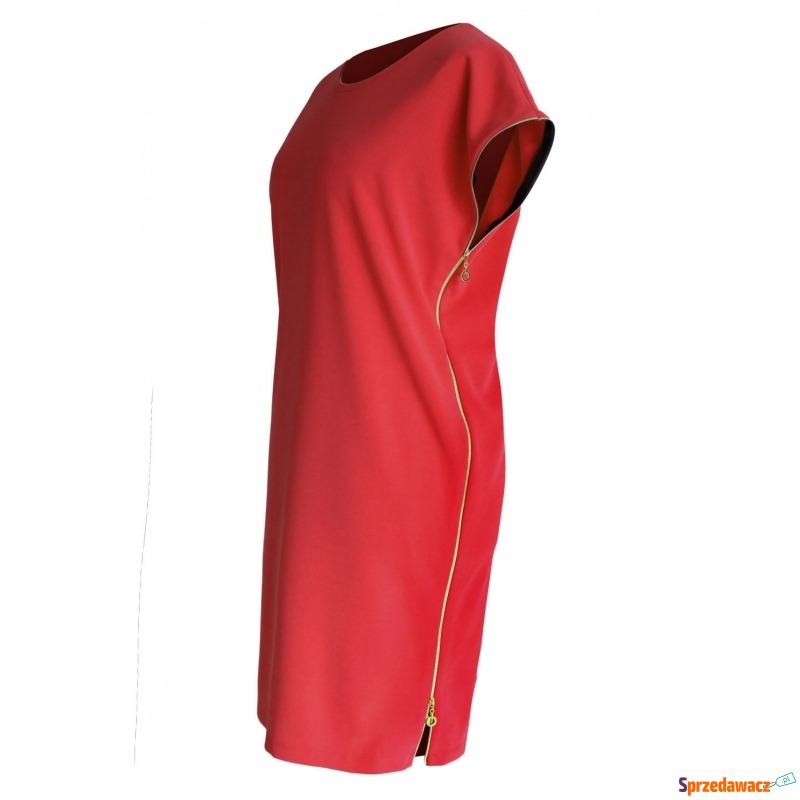 Czerwona sukienka z suwakami - Edith - Sukienki - Krosno