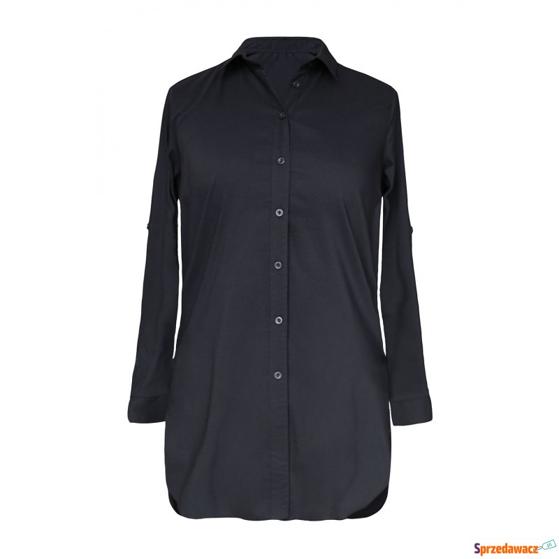 Długa czarna koszula-tunika SHEILA - Bluzki, koszule - Będzin