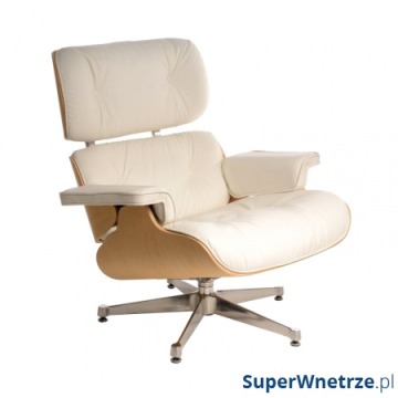 Fotel D2 Vip biały/natural/srebrna baza