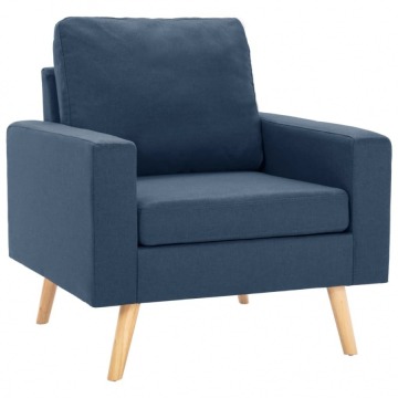 Fotel, niebieski, tapicerowany tkaniną