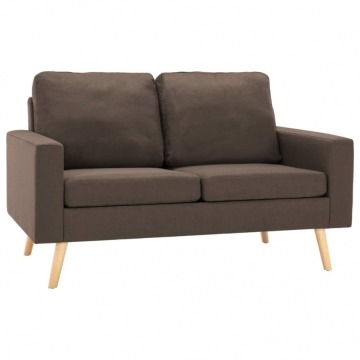 2-osobowa sofa, brązowa, tapicerowana tkaniną