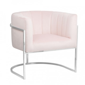 Fotel welurowy różowy LARVIK