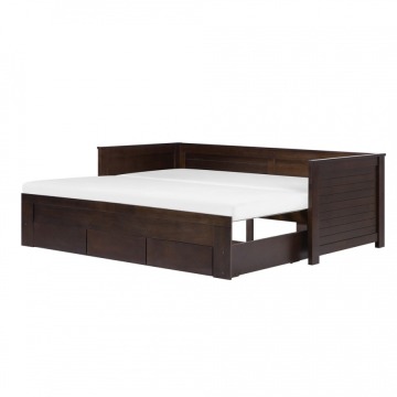 Łóżko wysuwane drewniane 90 x 200 cm ciemne CAHORS