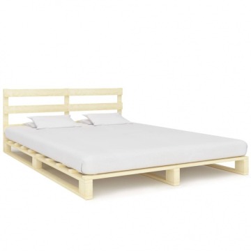Rama łóżka z palet, lite drewno sosnowe, 200 x 200 cm