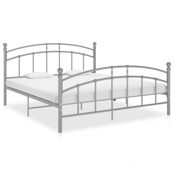 Rama łóżka, szara, metalowa, 180 x 200 cm