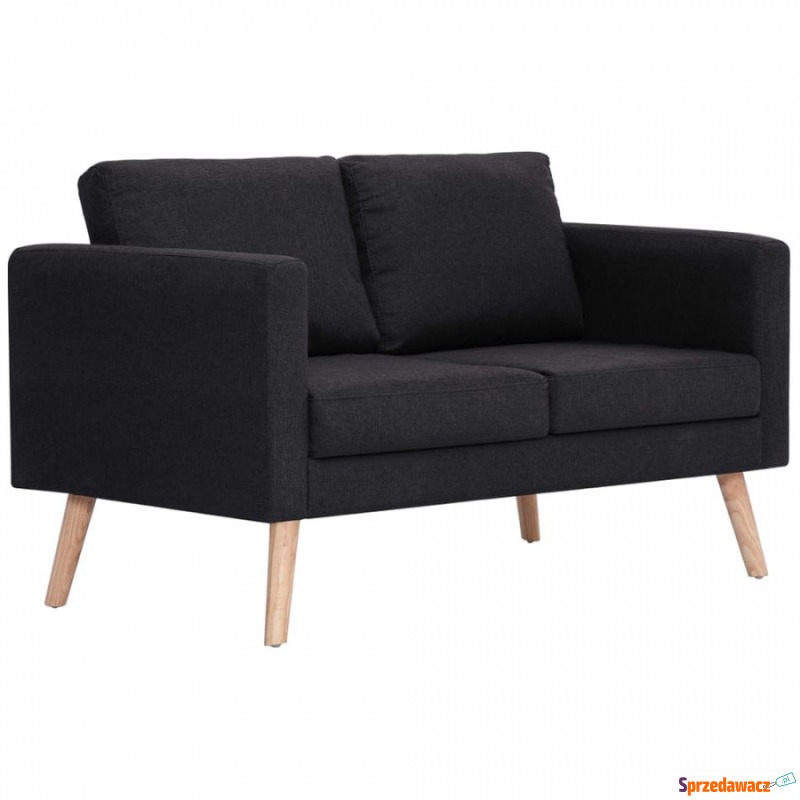 2-osobowa sofa tapicerowana tkaniną czarna - Sofy, fotele, komplety... - Kołobrzeg