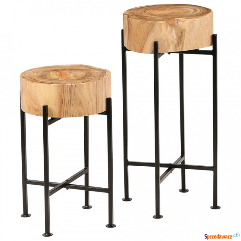 Zestaw stolików bocznych 2 szt. lite drewno akacjowe - Stoły, stoliki, ławy - Chełmno