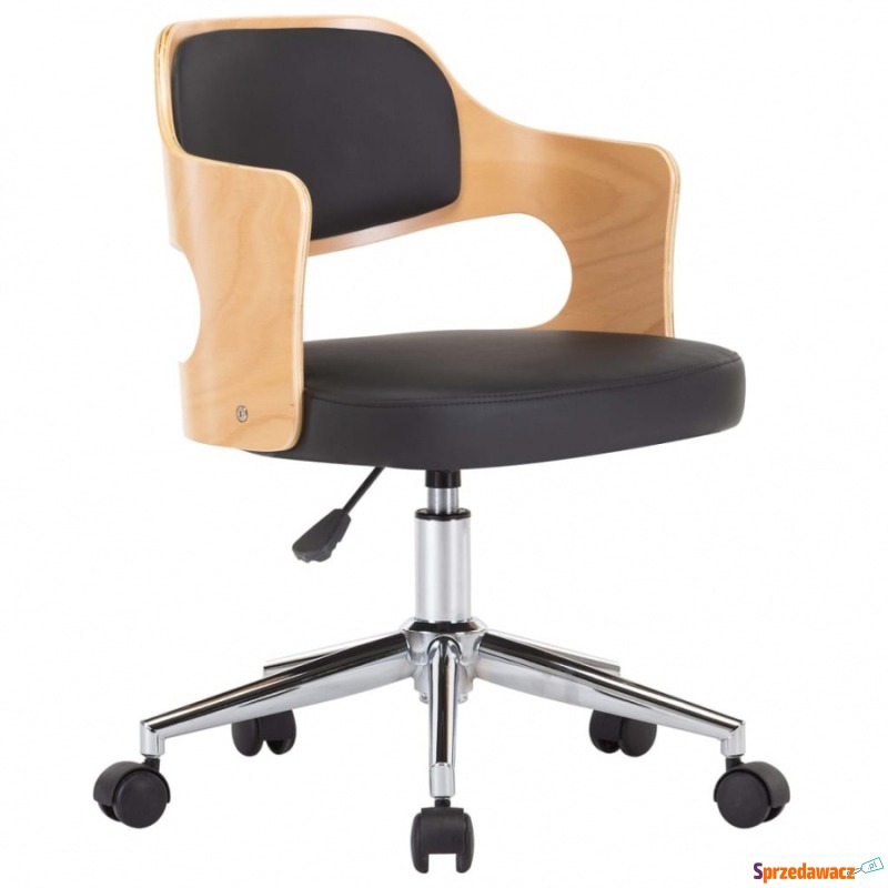 Obrotowe krzesło biurowe, czarne, gięte drewno... - Krzesła biurowe - Łomża