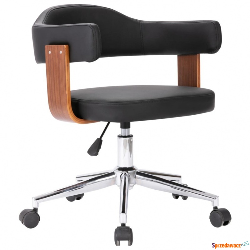 Obrotowe krzesło biurowe, czarne, gięte drewno... - Krzesła biurowe - Inowrocław