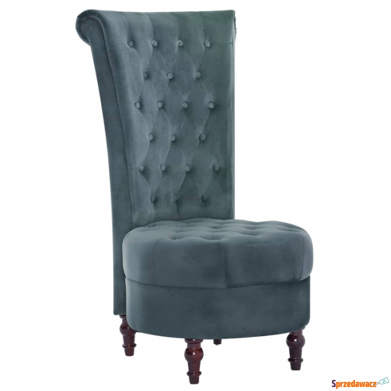 Krzesło z wysokim oparciem zielone aksamitne - Krzesła do salonu i jadalni - Swarzędz
