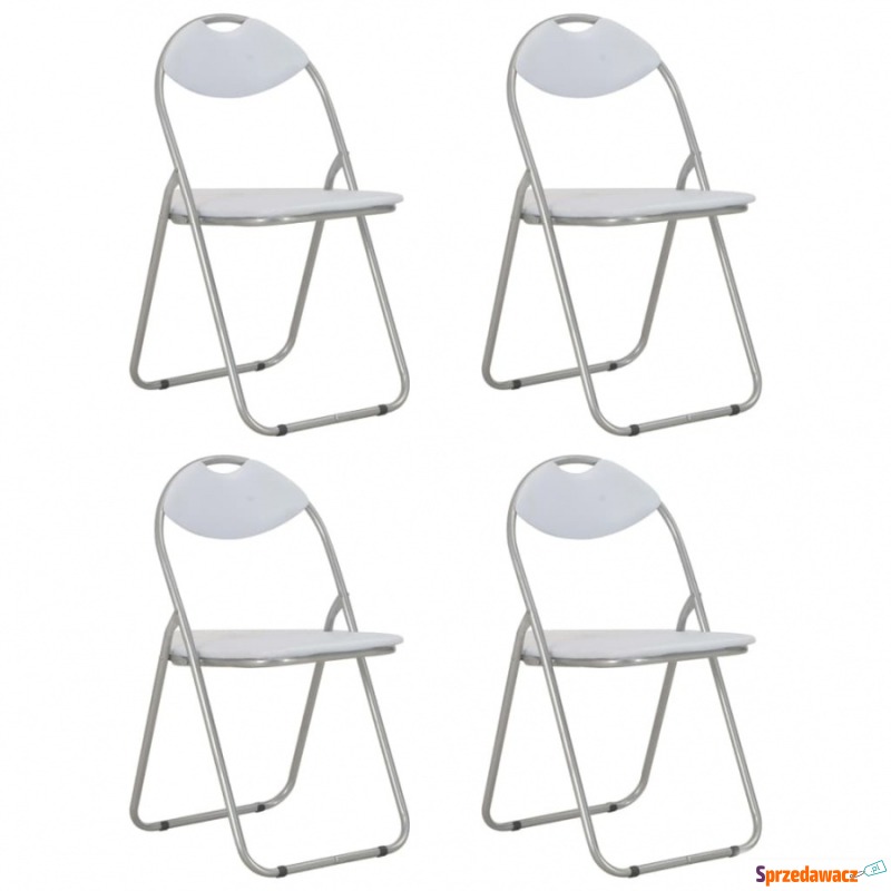 Składane krzesła jadalniane, 4 szt., białe, s... - Krzesła ogrodowe - Włocławek