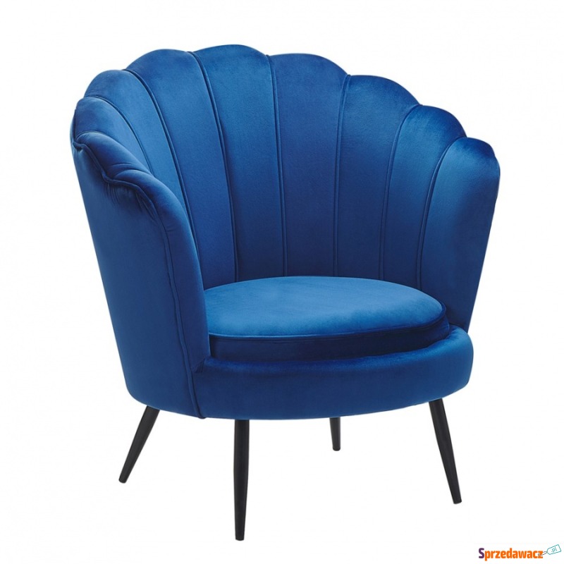 Fotel welurowy kobaltowy LOVIKKA - Sofy, fotele, komplety... - Częstochowa
