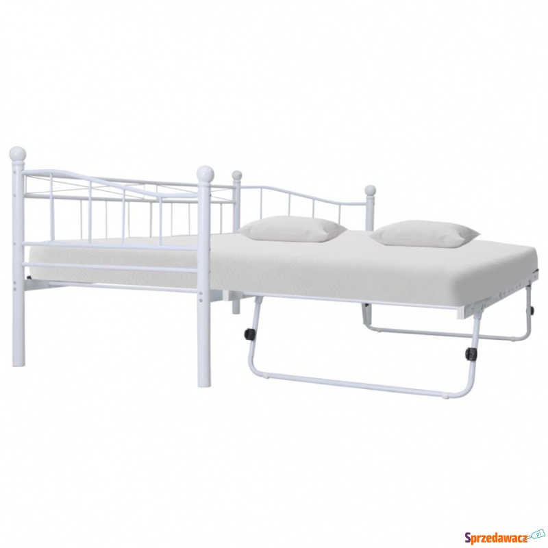 Rama łóżka, biała, stalowa, 180x200/90x200 cm - Stelaże do łóżek - Sieradz