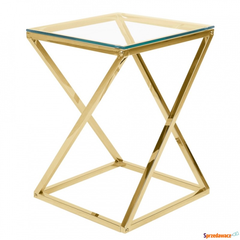 Stolik pomocniczy szklany złoty BEVERLY - Stoły, stoliki, ławy - Swarzędz