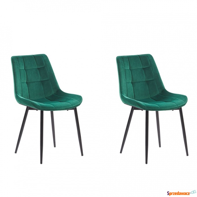 Zestaw 2 krzeseł do jadalni welurowy zielony MELROSE - Krzesła do salonu i jadalni - Katowice