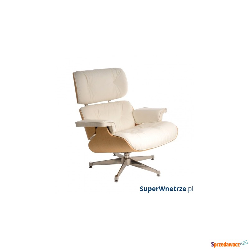 Fotel D2 Vip biały/natural/srebrna baza - Sofy, fotele, komplety... - Opole